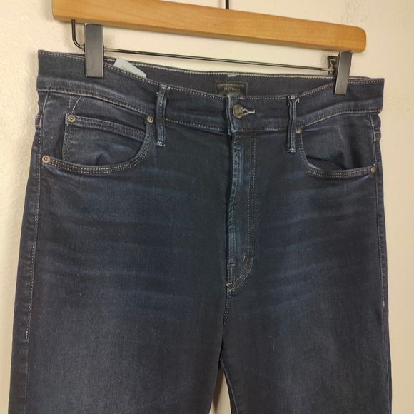 MOTHER The Stunner Zip Two Step Fray Jeans Womens 30 Dark Wash Last Call Skinny - Picture 3 of 12